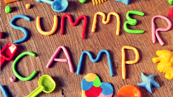 Summer camp written in colored Play Doh